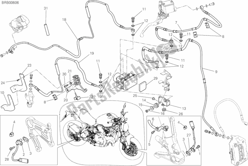 Tutte le parti per il Sistema Di Frenatura Antibloccaggio (abs) del Ducati Monster 821 Stealth USA 2020